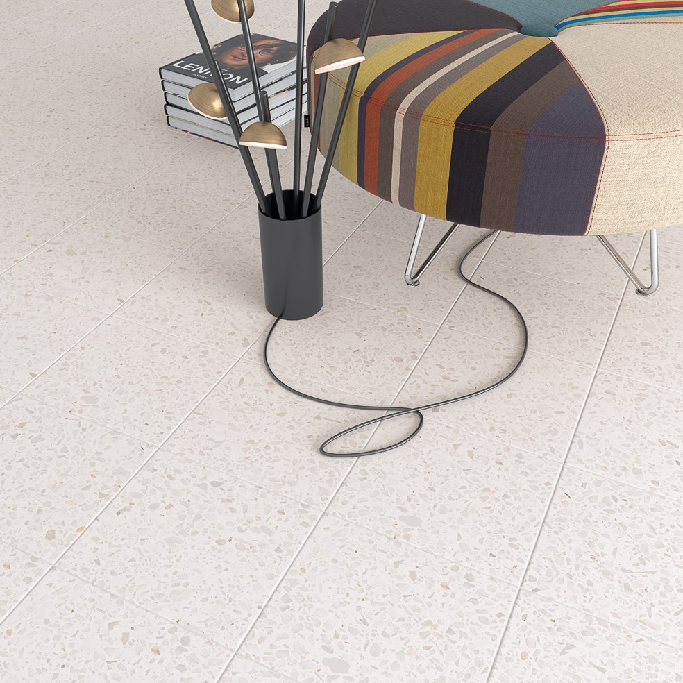 Carrelage Aspect terrazzo Straci blanc louiso  20x20 cm