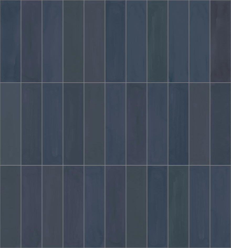 Carrelage Zellige Paris bleu Brillant 8x31.5 cm