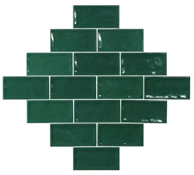 Carrelage Zellige Alicante vert Brillant 7.5x15 cm