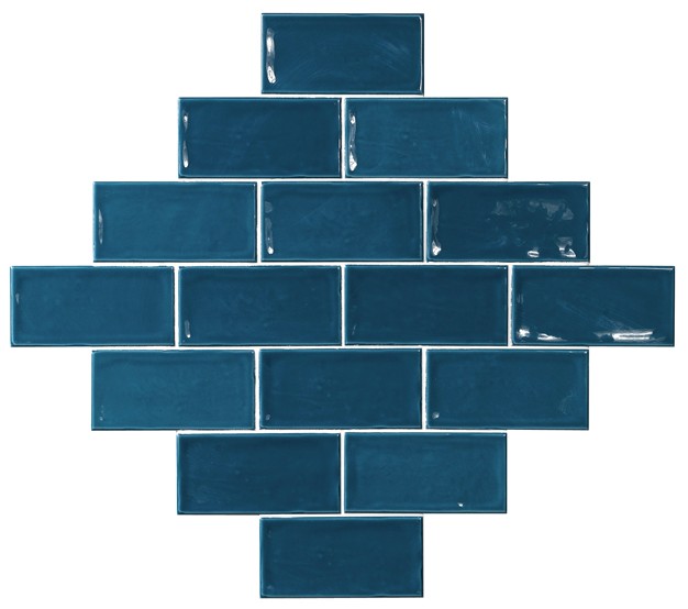 Carrelage Zellige Alicante bleu Brillant 7.5x15 cm