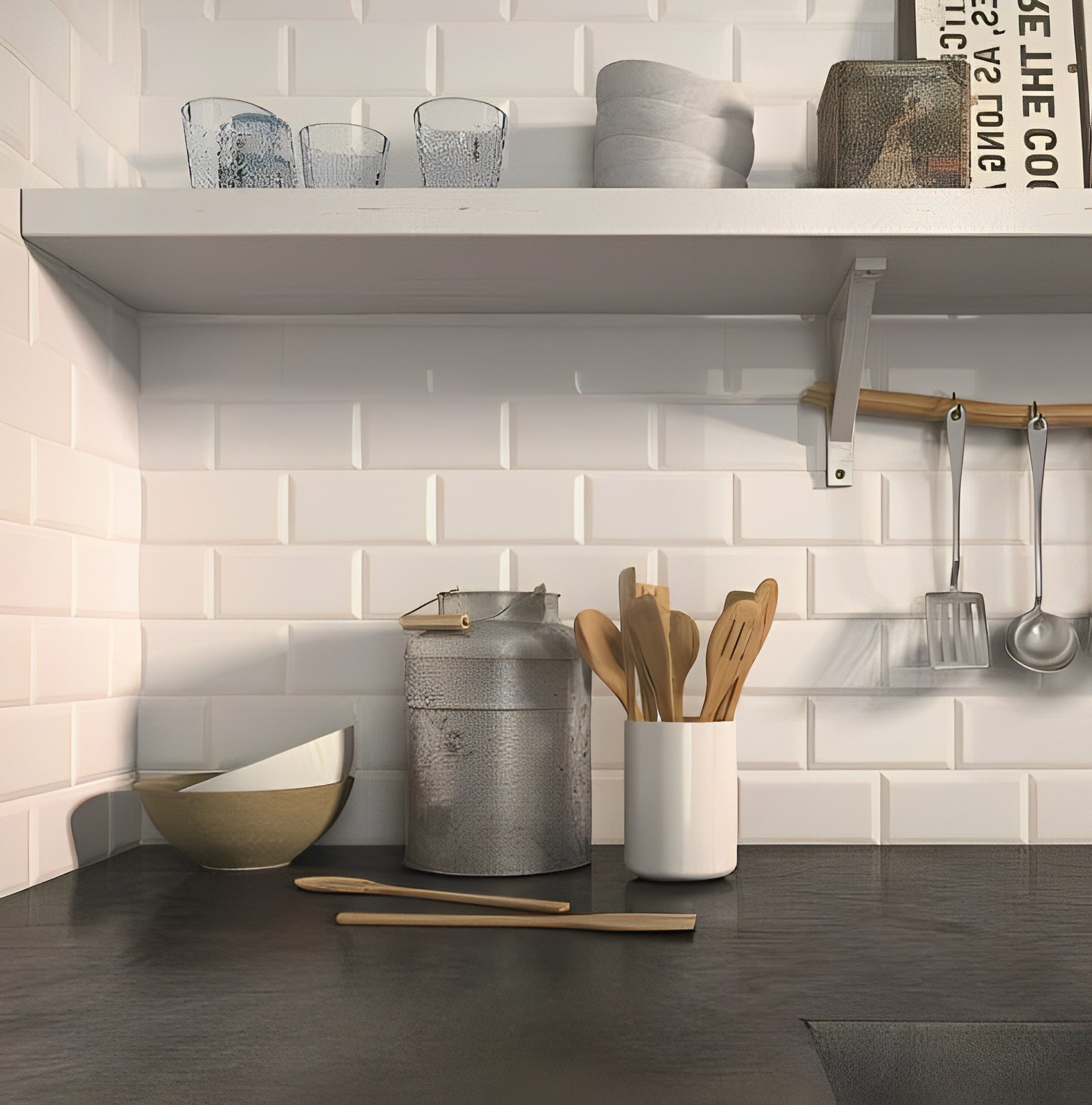 Carrelage carreaux métro Paris blanc mate 7.5x15 cm