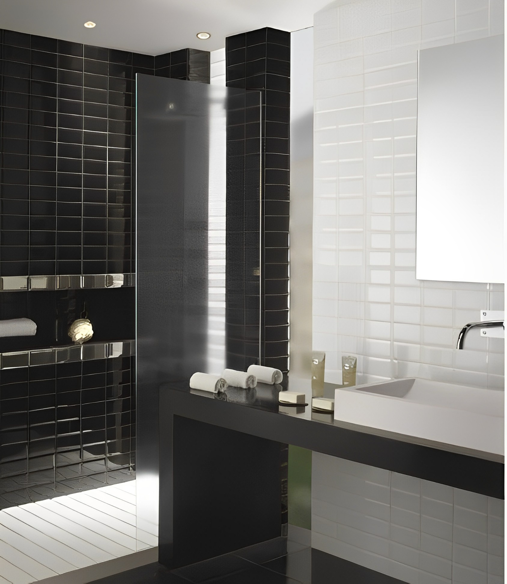 Carrelage carreaux métro Paris noir mate 7.5x15 cm