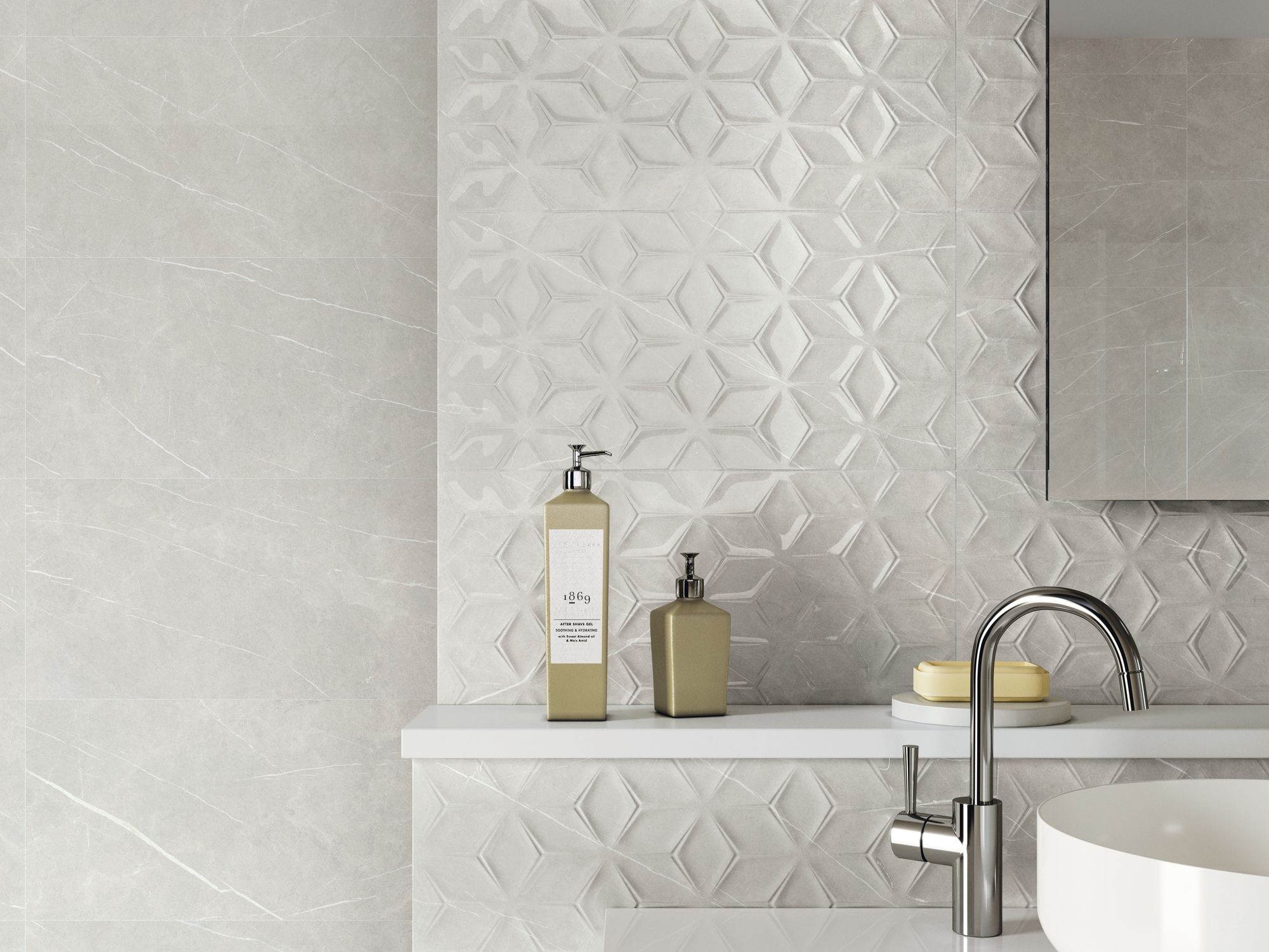 Carrelage Faience murale Marbro motif beige 30x60 cm