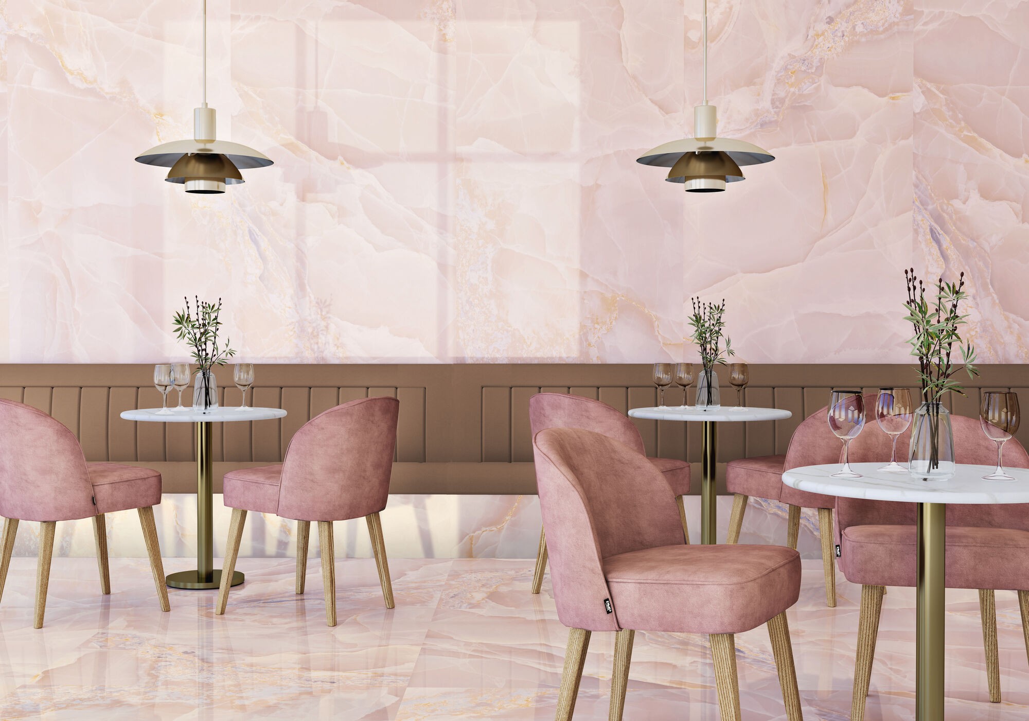 Carrelage Aspect marbre Colorado rose poli 60x120 cm