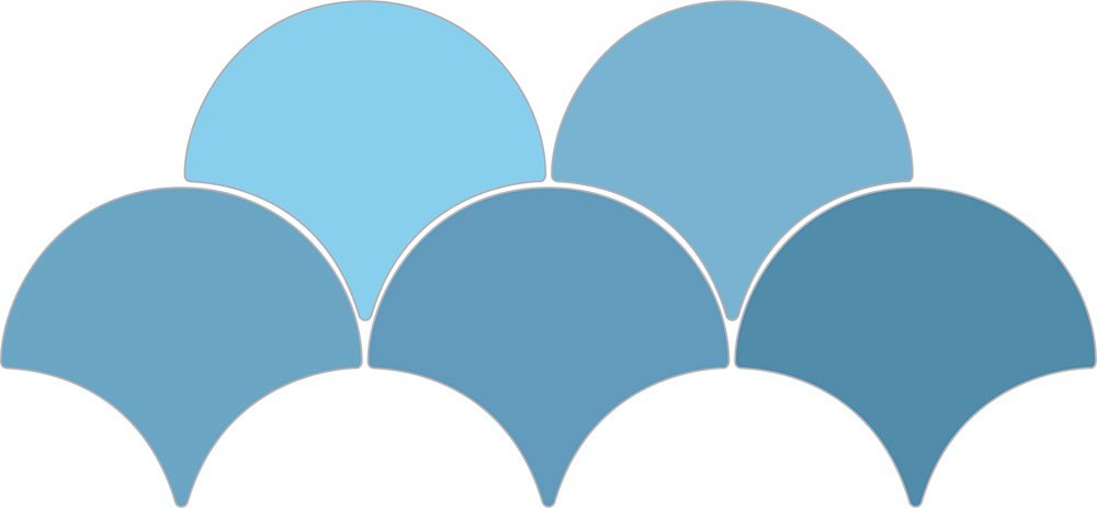 Carrelage Ecaille de poisson Fisho bleu Brillant 15x17 cm