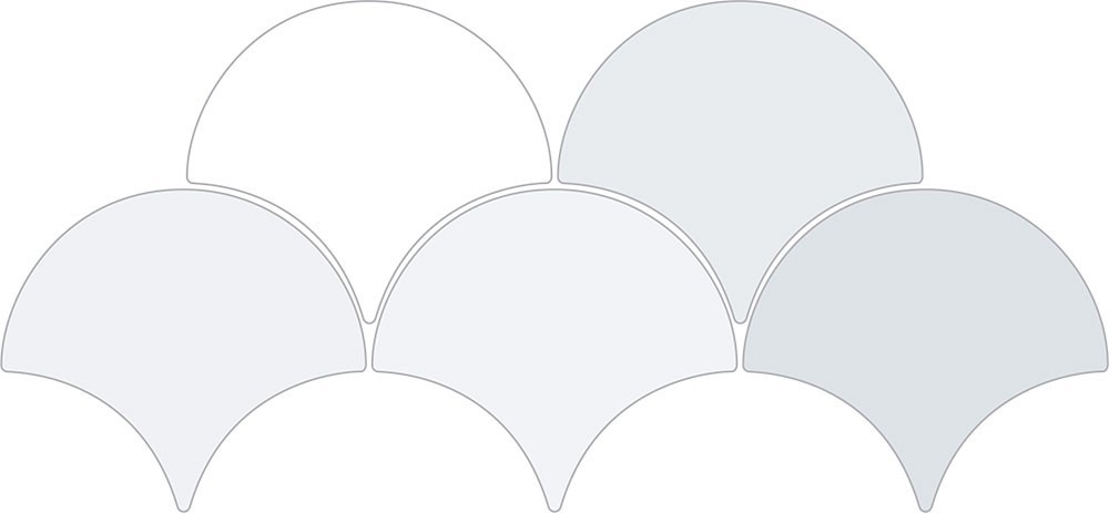 Carrelage Ecaille de poisson Fisho blanc Brillant 15x17 cm