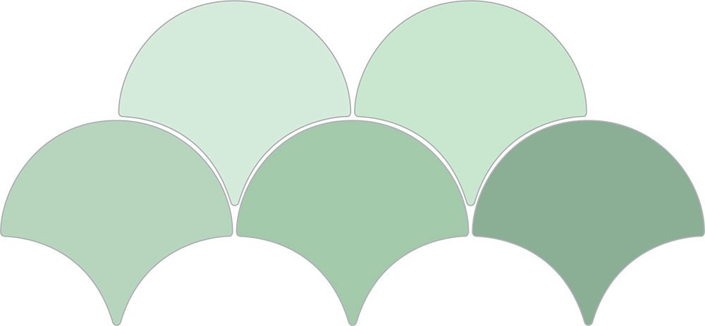 Carrelage Ecaille de poisson Fisho vert clair 15x17 cm