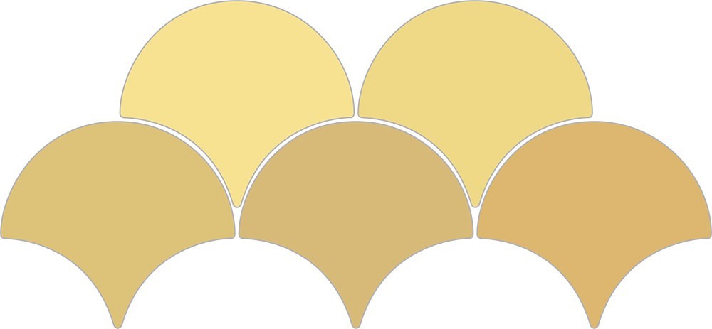 Carrelage Ecaille de poisson Fisho jaune Brillant 15x17 cm