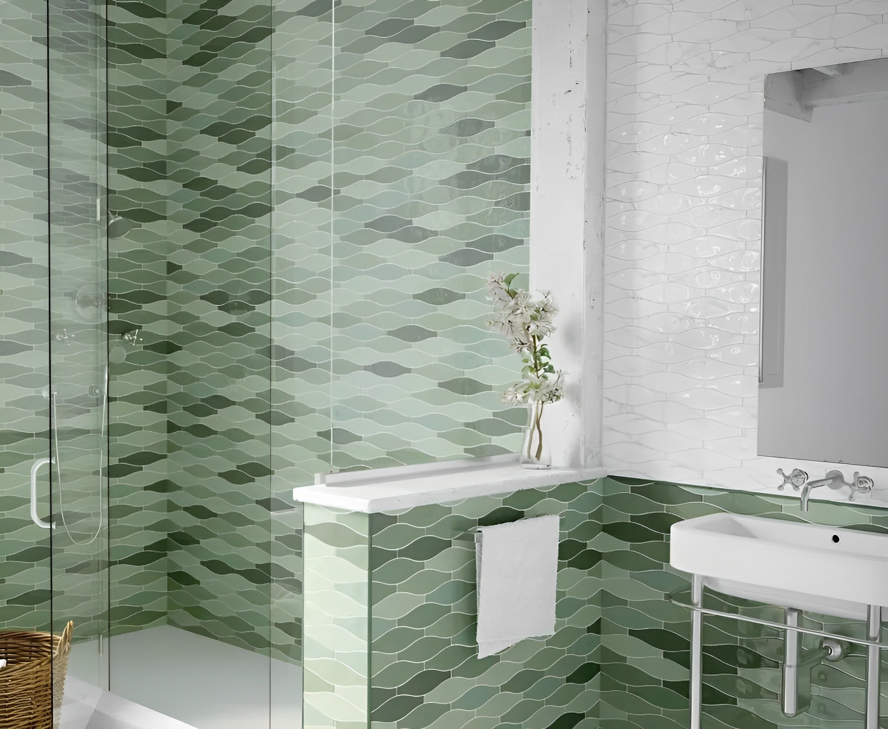 Carrelage Faience murale Rio vert Brillant 7.5x30 cm