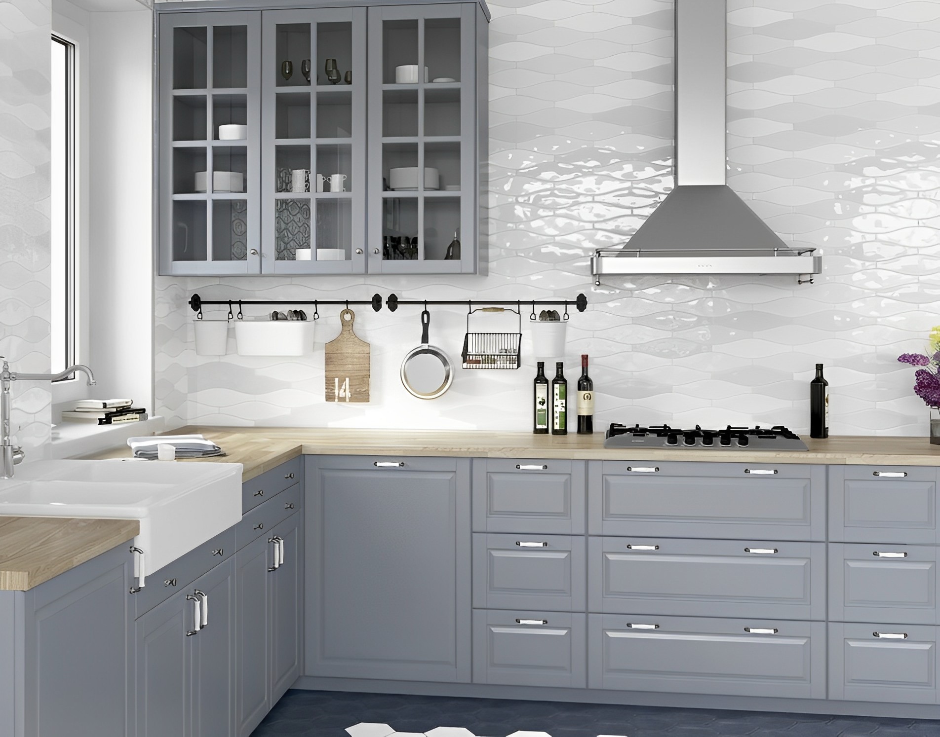 Carrelage Faience murale Rio blanc Brillant 7.5x30 cm