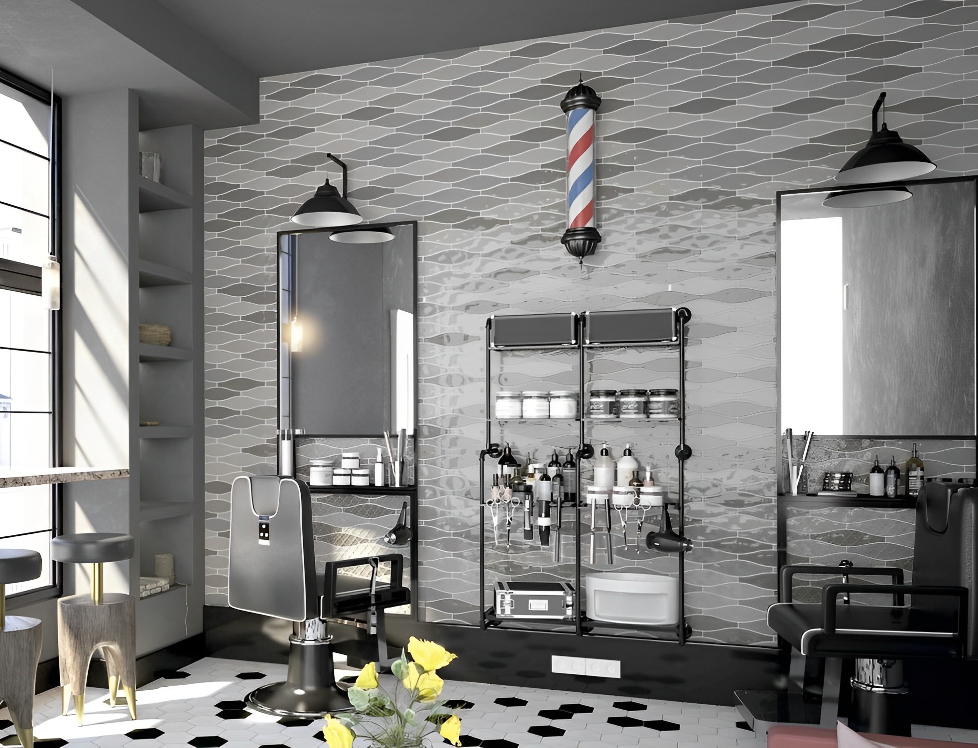 Carrelage Faience murale Rio gris Brillant 7.5x30 cm