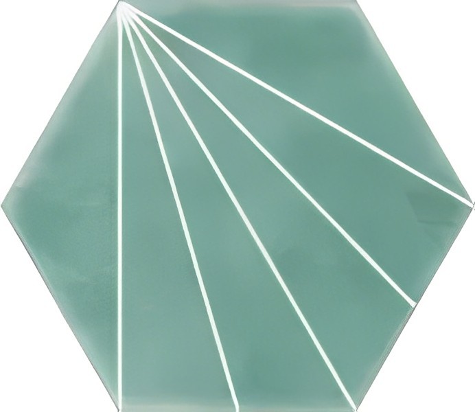 Carrelage hexagonal Nordic vert motif 15x17 cm