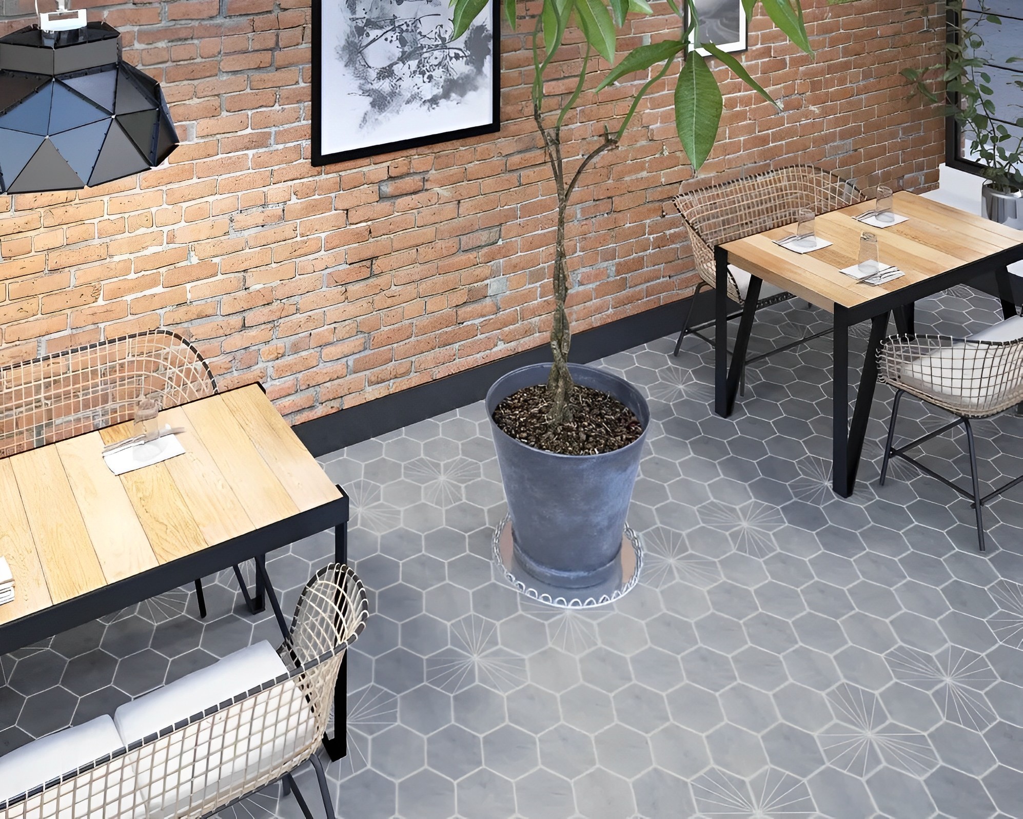 Carrelage hexagonal Nordic gris  15x17 cm