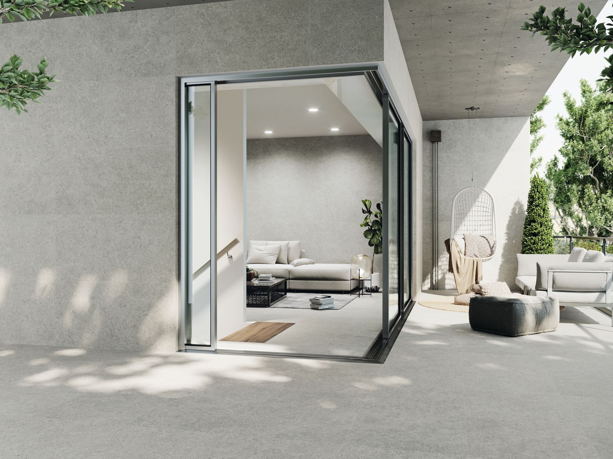 Carrelage Aspect béton  Bruch gris foncé antiderapant R-11 60x60 cm