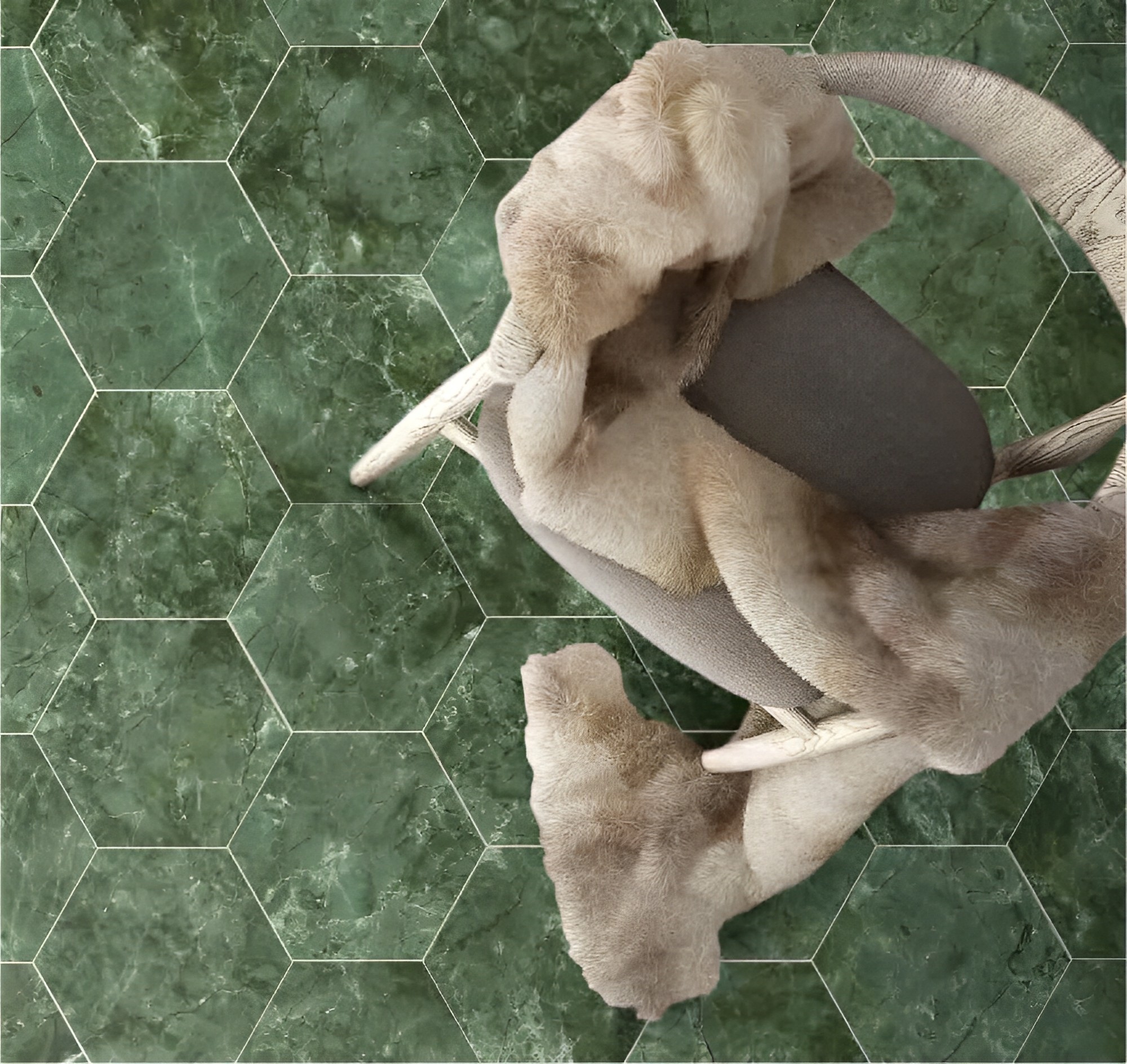 Carrelage hexagonal Ceramico vert marbre 15x17 cm