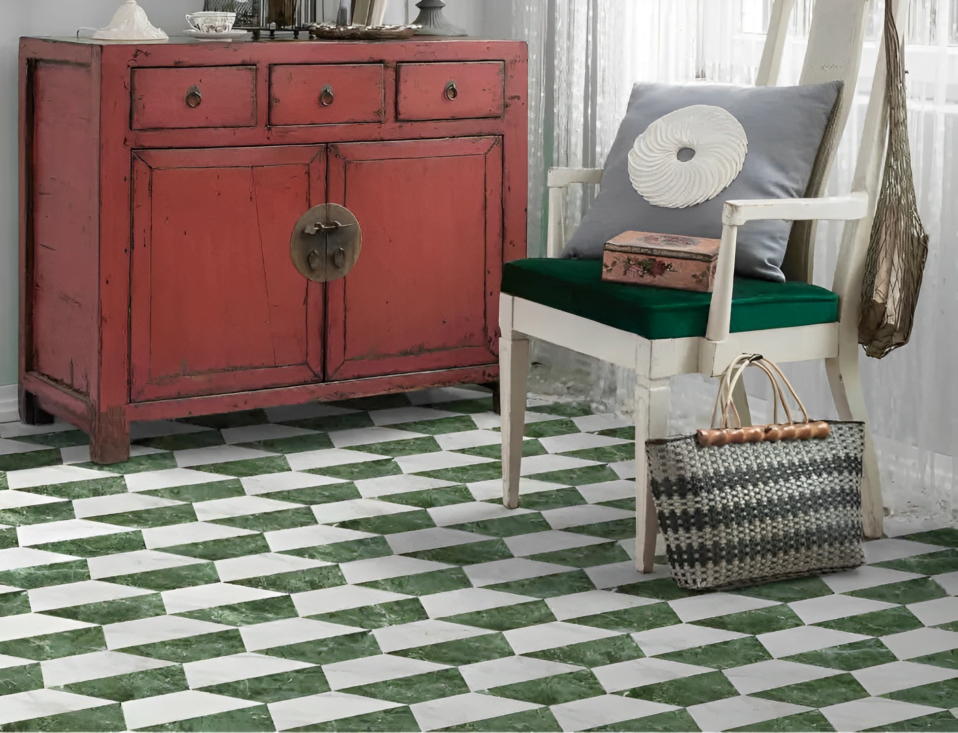 Carrelage hexagonal Ceramico motif debianco 15x17 cm