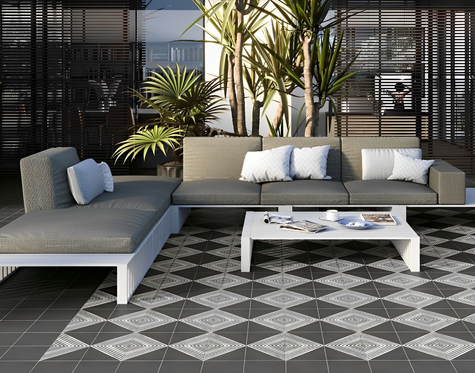 Carrelage carreaux de ciment Villa motif magia 20x20 cm