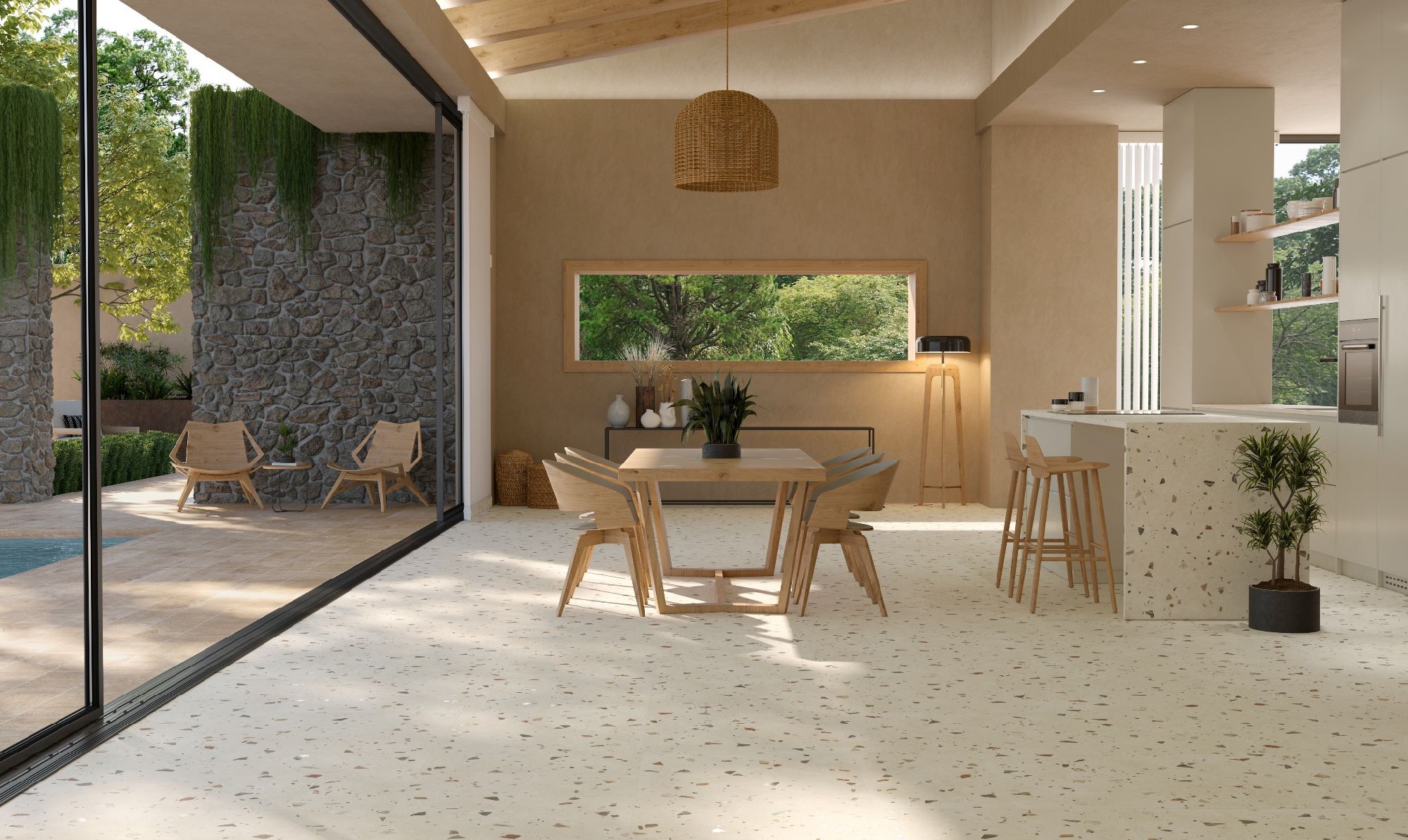 Carrelage Aspect terrazzo Granitia beige  66x66 cm