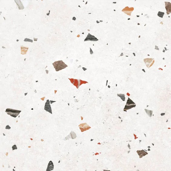 Carrelage Aspect terrazzo Granitia blanc cassé 66x66 cm