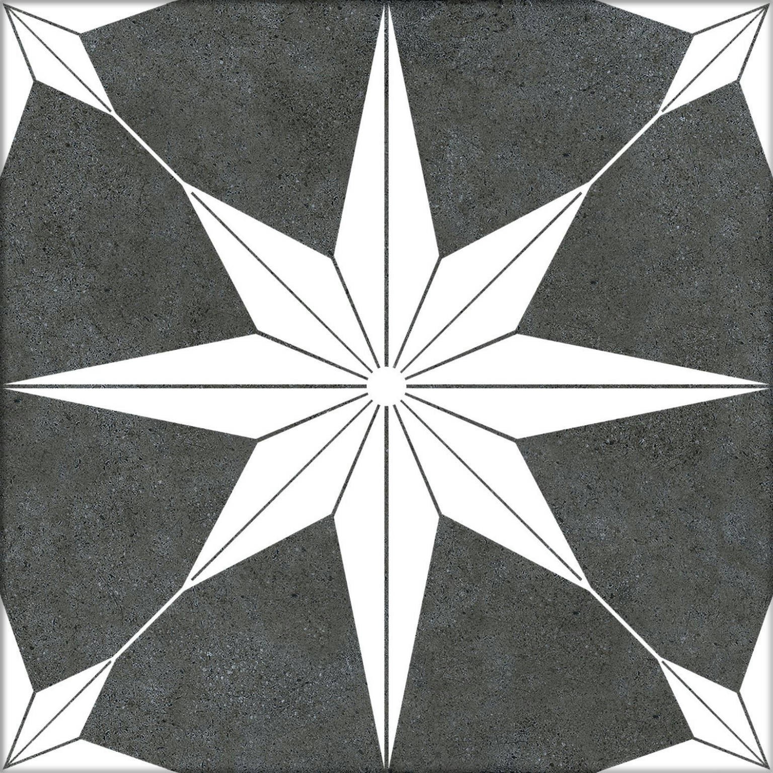 Carrelage Carreaux de ciment eclatia noir nuit 25x25 cm