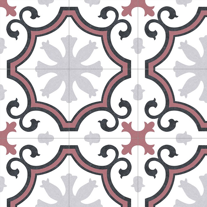 Carrelage carreaux de ciment paviva rouge  25x25 cm