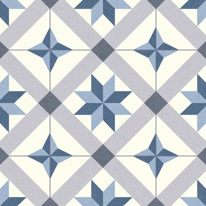 Carrelage carreaux de ciment Laos bleu menton 25x25 cm