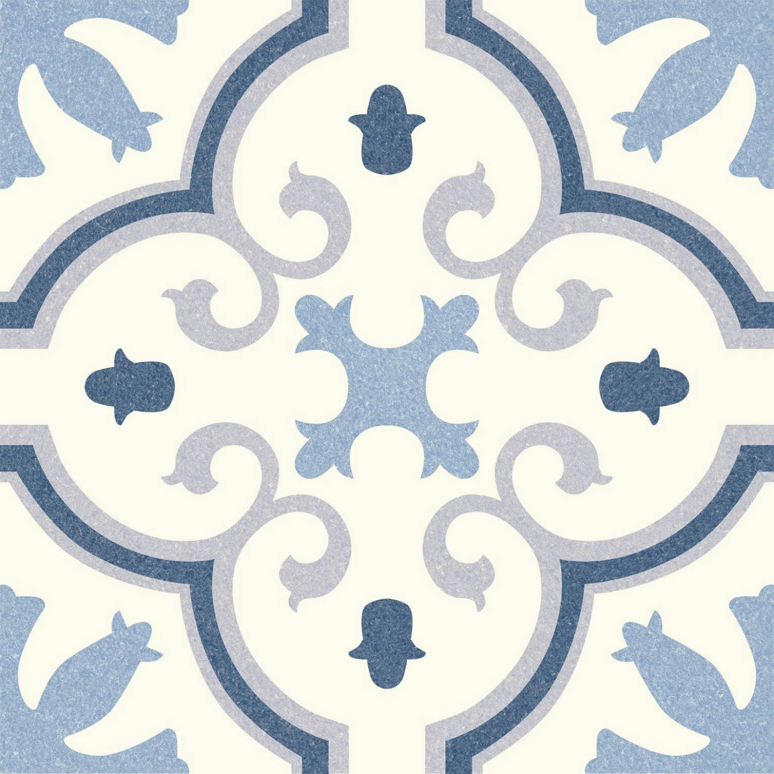 Carrelage carreaux de ciment Laos bleu monte 25x25 cm