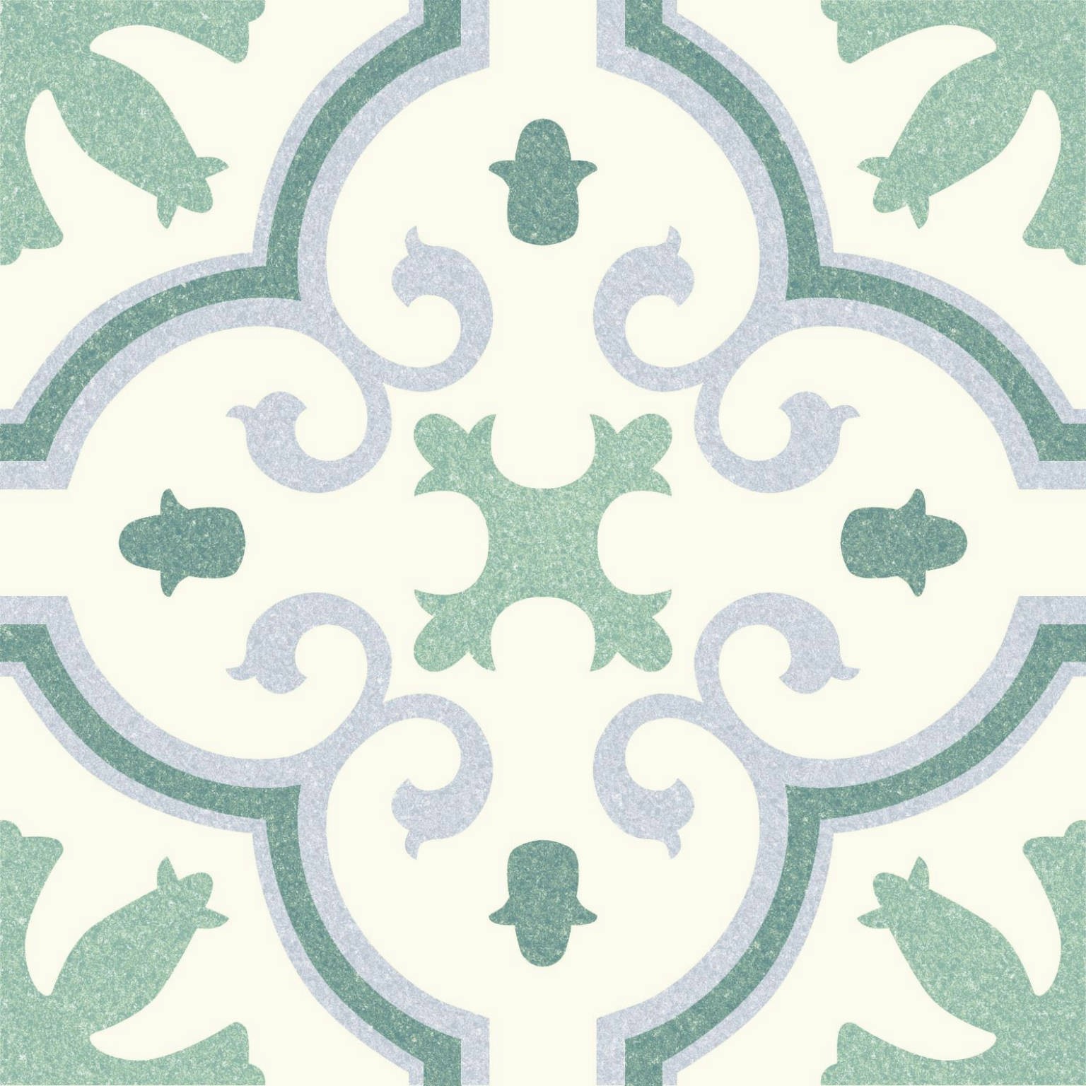 Carrelage carreaux de ciment Laos vert monte 25x25 cm