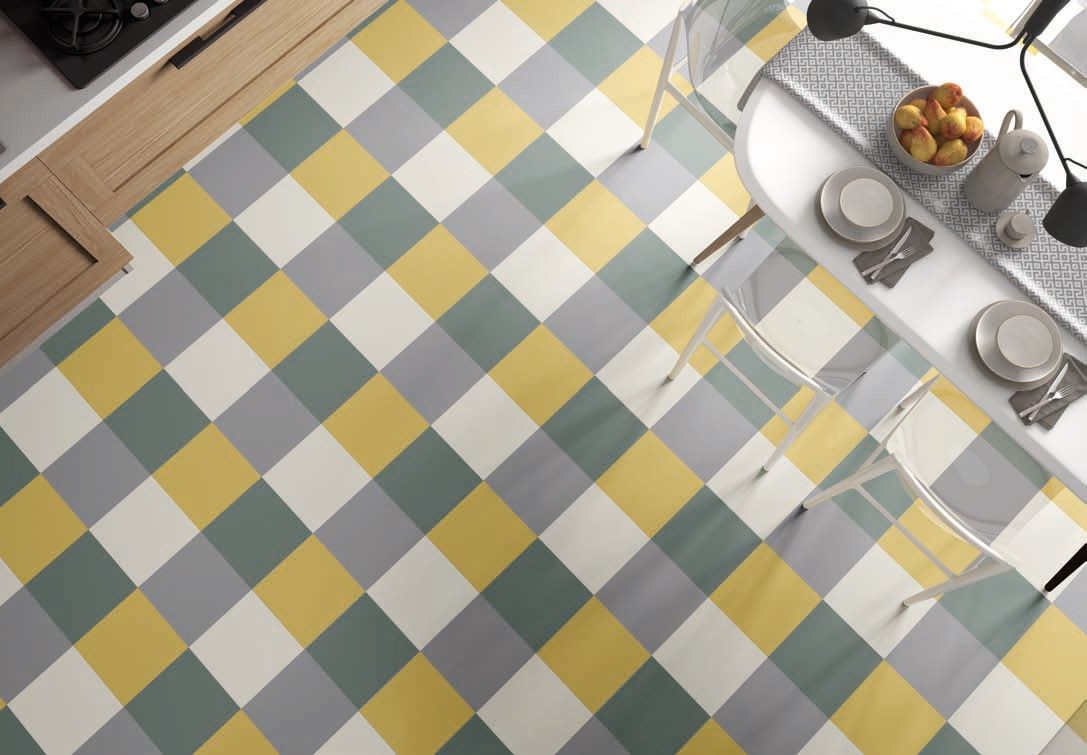 Carrelage carreaux de ciment Laos blanc  25x25 cm