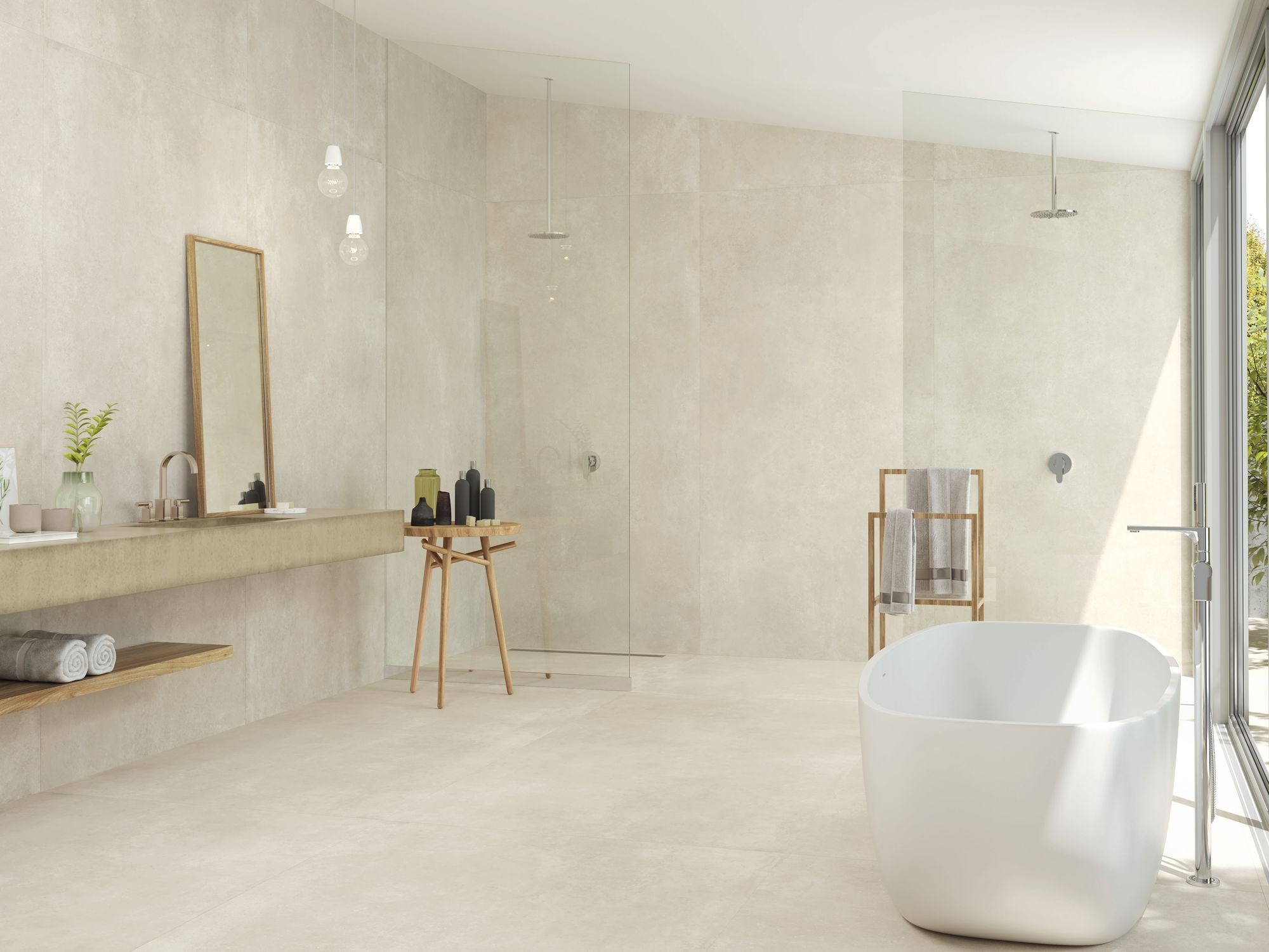 Carrelage aspect béton Tekrart beige  60x60 cm