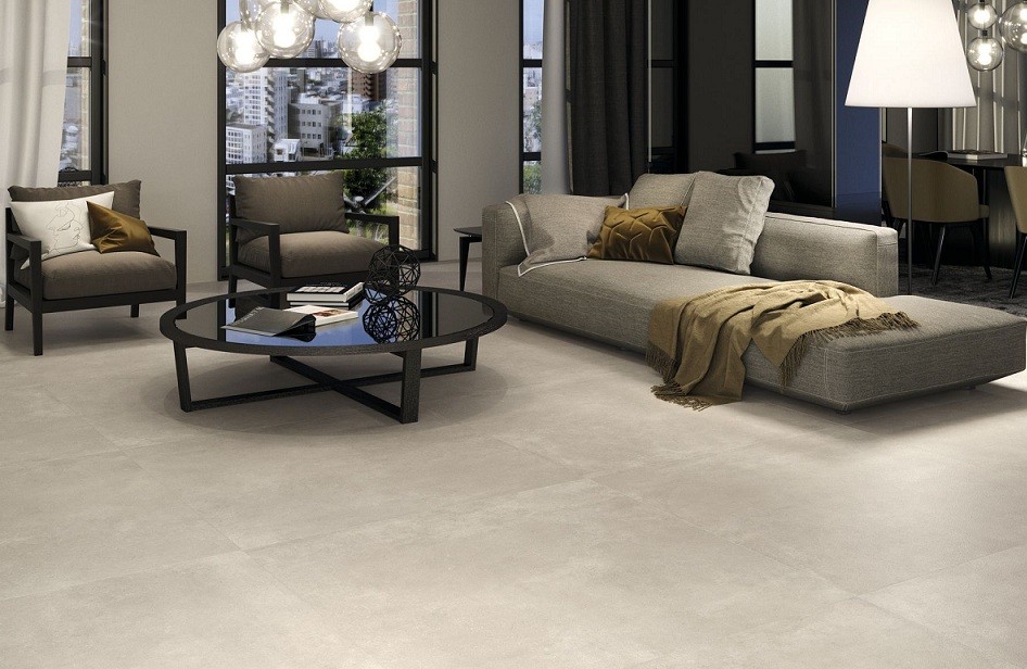 Carrelage aspect béton Tekrart beige  60x60 cm
