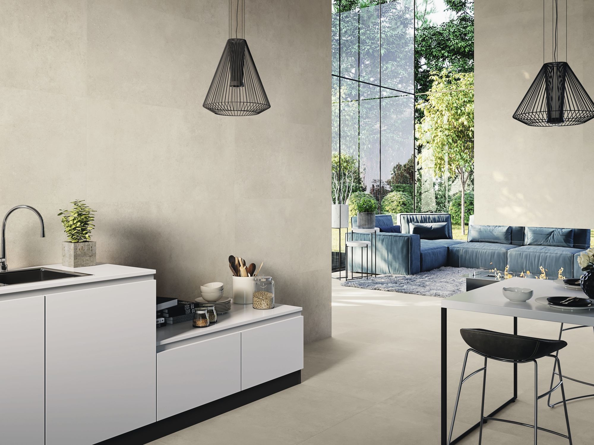 Carrelage aspect béton Tekrart beige  60x60 cm