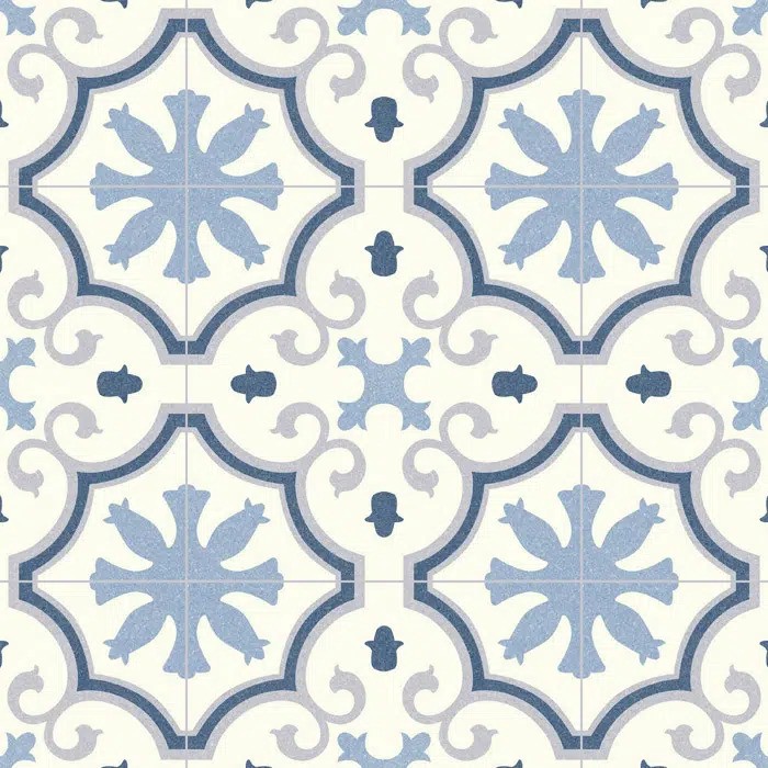 Carrelage carreaux de ciment Laos bleu monte 25x25 cm