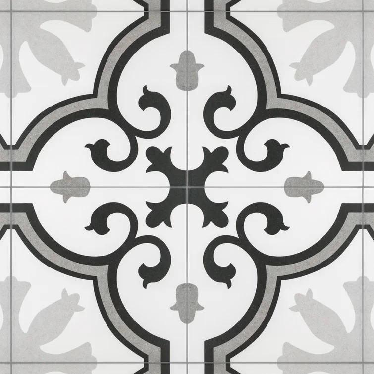 Carrelage carreaux de ciment paviva gris  25x25 cm