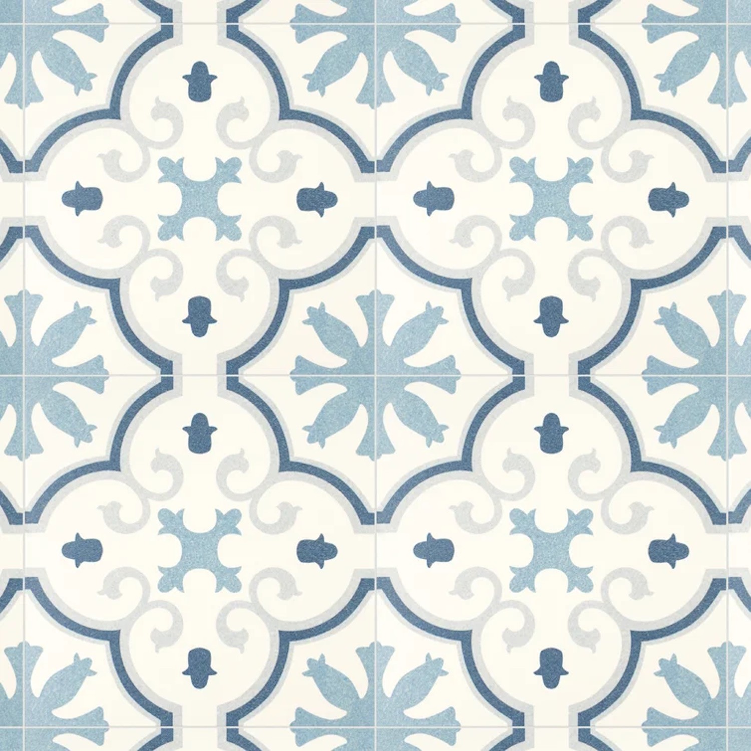 Carrelage carreaux de ciment Laos bleu monte 25x25 cm