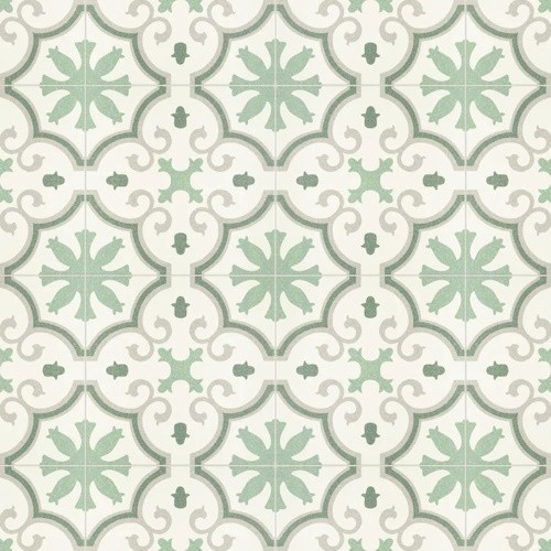 Carrelage carreaux de ciment Laos vert monte 25x25 cm